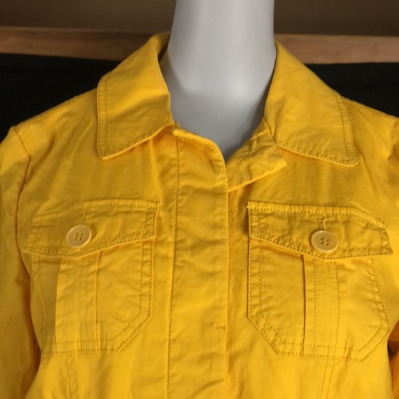 Awesome Talbots Bright Yellow Drawstring Cotton Jacket - Picture 2 of 12